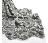 Velosso Elegant Design Faux Rabbit Fur Thermal Warm Blanket, Cosy Throw For Modern Decor, Animal Print, 127Cm X 147Cm - Grey