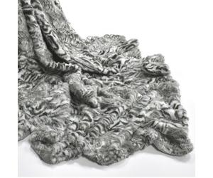 Velosso Elegant Design Faux Rabbit Fur Thermal Warm Blanket, Cosy Throw For Modern Decor, Animal Print, 127Cm X 147Cm - Grey