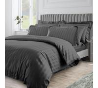 Velosso Elegant Embossed Design Duvet Cover & Pillowcase Set in Black | Size: Single Velosso Black Single