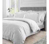 Velosso Elegant Embossed Design Duvet Cover & Pillowcase Set in White | Size: Double Velosso White Double