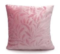 Velosso Elegant Grey And Pink Velvet Cushion With Flock Detail, Zip Closure And Soft Texture, Cushion For Home Decor - Pink