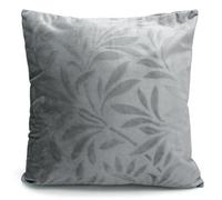 Velosso Elegant Grey And Pink Velvet Cushion With Flock Detail, Zip Closure And Soft Texture, Cushion For Home Decor - Grey