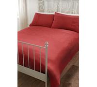 Velosso Elegant Pinsonic Design Duvet Cover & Pillowcase Set, Button Enclosure Duvet, Machine Washable, Lightweight Textile - Red