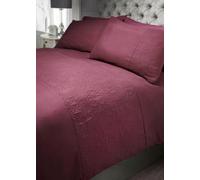 Velosso Elegant Pinsonic Design Duvet Cover & Pillowcase Set, Easy Care Lightweight Textile For Modern Bedroom Decor - Burgundy