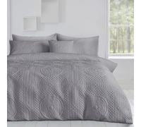Velosso Elegant Pinsonic Duvet Cover Set With Pillowcases, Machine Washable, Lightweight, Durable & Wrinkle-Resistant - Grey