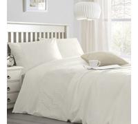 Velosso Elegant Pinsonic Geometric Duvet Cover & Pillowcase Set, Luxury Bedroom Essentials With Button Enclosure Bedding Set - Cream