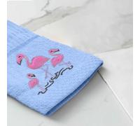 Velosso Embroidered Flamingo Espresso Easy Care Tea Towels, Pack Of 3