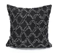 Velosso Festive Design Red Cushion, Cotton Chenille, Zip Closure, Machine Washable - Charcoal