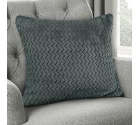 Velosso Flannel Fleece Super Teddy Soft Chevron Pattern Cushion Cover (Charcoal)
