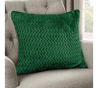 Velosso Flannel Fleece Super Teddy Soft Chevron Pattern Cushion Cover (Emerald)