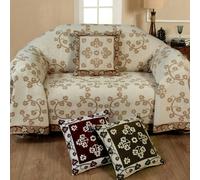 Velosso Floral Chenille Throw - 127cm x 152cm - Cream