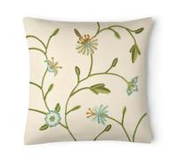 Velosso Floral Embroidered Cushion - 43cm x 43cm - Duck Egg