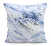 Velosso Foil Print Polycotton Scatter Cushion, Zip Closure, Luxury Style Home Accessories For Modern Living Room Decor - Blue