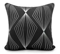 Velosso Foil Print Soft Fabric Cushion, Zip Closure, Machine Washable - Stylish Home Decor Accent, Durable Cushion - Black