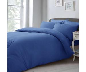 Velosso French Blue Microfibre Plain Duvet Cover And Pillowcase Set Double