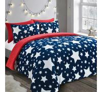 Velosso Galaxy Teddy Fluffy and Warm Fleece Duvet Cover Set - Navy - Super King