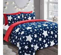 Velosso Galaxy Teddy Warm & Cosy Duvet Cover & Pillowcase Set in Navy | Size: King Velosso Navy King