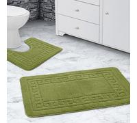 Velosso Greek Key Bathmat Set - Antislip in Lime Velosso Lime