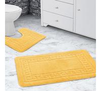 Velosso Greek Key Bathmat Set - Antislip in Yellow Velosso Yellow