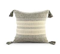 Velosso Grey Aztec Tassle Filled Cushion 43Cm X 43Cm