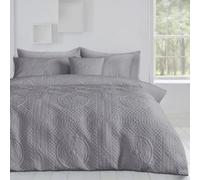 Velosso Grey Belfort Duvet Cover And Pillowcase Set Super King