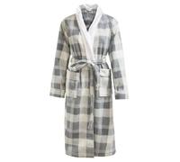 Velosso Grey Checkered Flannel Bath Robe