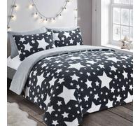 Velosso Grey Galaxy Teddy Duvet Cover And Pillowcase Set King
