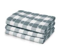 Velosso Grey Hearts Check Cotton Tea Towel 50Cm X 70Cm