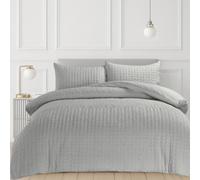 Velosso Grey Kinsley Embossed Pattern Duvet Cover And Pillowcase Set King