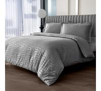Velosso Grey Larson Stripe Duvet Cover And Pillowcase Set Single