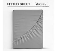 Velosso Grey Microfibre Fitted Sheet Super King
