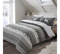 Velosso Grey Nordic Teddy Duvet Cover And Pillowcase Set Single