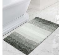 Velosso Grey Super Stripe Bath Pedestal Mat Anti Slip Bathmat