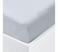 Velosso Grey Terry Stretch 100% Cotton Fitted Sheet Single