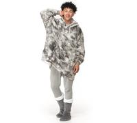 Velosso Grey Tie Dye Sherpa Lined Oversized Hoodie Blanket