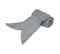 Velosso Handmade Chunky Knitted Mermaid Tail Blanket Kids Soft and Warm Blanket (Grey)