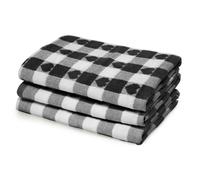 Velosso Hearts Check Cotton Tea Towel 3 Pack - Black - One size