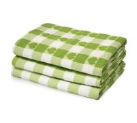 Velosso Hearts Check Cotton Tea Towel with Jacquard in Lime Velosso Lime