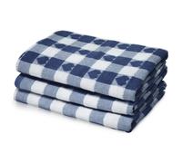 Velosso Hearts Check Cotton Tea Towel with Jacquard in Navy Velosso Navy