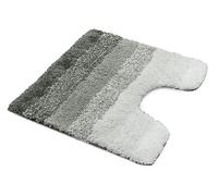 Velosso High-Density Soft Microfibre Striped Non-Slip Pedestal Mat 50 X 50 cms Bathroom Rug, Quick Dry Super Absorbent Shower Mat (Grey)