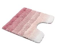 Velosso High-Density Soft Microfibre Striped Non-Slip Pedestal Mat 50 X 50 cms Bathroom Rug, Quick Dry Super Absorbent Shower Mat (Blush)