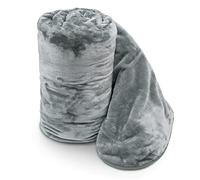 Velosso Home Bedding Store Mink Faux Fur Throw Silver/Grey 150x200, Large 2 Seater Sofa/Bed Blanket