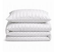 Velosso Ivory Oslo Luxury Velvet Stripe Duvet Cover And Pillowcase Set Single