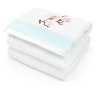 Velosso Japaneese Cherry Blossom Embroidered Cotton Guest Towels- Pink - Hand Towel