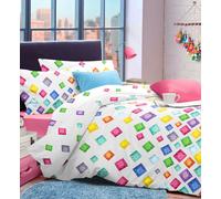 Velosso Jewels White Cotton Rich Printed Duvet Cover & Pillowcase | Size: Double Velosso Multicolor Double