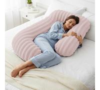 Velosso Jumbo Cord Faux Fur Body Pillow Back & Lumbar Pillo in Pink Velosso Pink