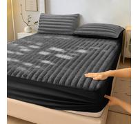 Velosso Jumbo Cord Faux Fur Fitted Sheet with Faux Fur in Black | Size: Single Velosso Black Single