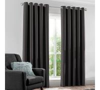Velosso Kassidy Ring Top Curtains in Charcoal | Size: 228 cm width x 228 cm drop Velosso Charcoal 228 cm width x 228 cm drop