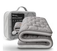 Velosso King Size Mattress Topper (152 x 198 cm) | 5 cm Extra Thick Quilted King Mattress Topper with Deep Pocket Elastic Straps | Hypoallergenic, Soft, Breathable & Machine Washable (Grey)