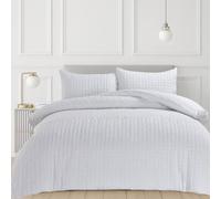 Velosso Kinsley Embossed Pattern Duvet Cover & Pillowcase Set in White | Size: Single Velosso White Single